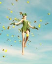 A fairy flying on the sky