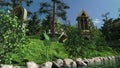 3d-illustration of an beautiful elven village panorama