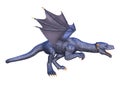 3D Rendering Fairy Tale Blue Dragon on White Royalty Free Stock Photo