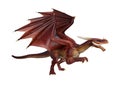 3D Rendering Fairy Tale Dragon on White Royalty Free Stock Photo