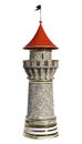 3D Rendering Fairytale Tower on White