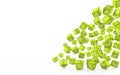 3d render - falling green cubes with percent signs Royalty Free Stock Photo