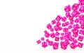 3d render - falling magenta cubes with percent signs Royalty Free Stock Photo