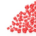 3d render - falling red cubes with percent signs Royalty Free Stock Photo