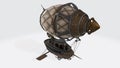 3D rendering of a fantasy airship in steampunk style isolated on a white background Royalty Free Stock Photo