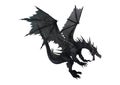 3D Rendering Fantasy Black Dragon on White