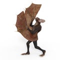 3d-illustration of an isolated creepy fantasy werebat