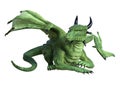 3D Rendering Fantasy Dragon on White Royalty Free Stock Photo