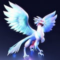 3D rendering of a fantasy phoenix on a dark background. generative AI