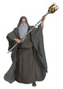 3D Rendering Fantasy Wizard on White