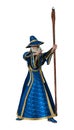 3D Rendering Fantasy Wizard on White