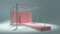 3D rendering of Fashion runway podium stage with truss system construction, Presentation business Royalty Free Stock Photo