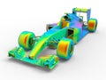 3D rendering - FEA analysis of a F1 racing car