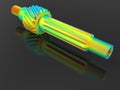 3D rendering - FEA analysis of a mechanical shaft