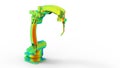 3D rendering - FEA analysis of a welding robot Royalty Free Stock Photo