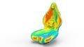 3D rendering - FEA study on a car seat