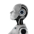 Female cyborg or robot side view