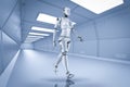 Female cyborg or robot walk Royalty Free Stock Photo