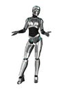 3D Rendering Female Cyborg on White Royalty Free Stock Photo