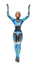 3D Rendering Female Cyborg on White Royalty Free Stock Photo