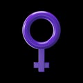 3D Rendering Female Gender Sign In Purple