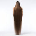 Gigantic Scale 3d Render Of Long Hair Female In Brown Style