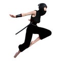 3D Rendering Female Ninja on White Royalty Free Stock Photo