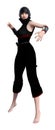 3D Rendering Female Ninja on White Royalty Free Stock Photo