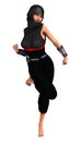 3D Rendering Female Ninja on White