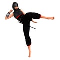 3D Rendering Female Ninja on White Royalty Free Stock Photo