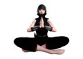 3D Rendering Female Ninja on White Royalty Free Stock Photo