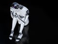 3D rendering of female robot looking sad