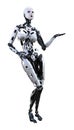 3D Rendering Female Robot on White Royalty Free Stock Photo