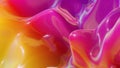 3d rendering. Festive abstract liquid rainbow color gradient background. Abstract wavy pattern on bright glossy surface