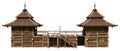 3D Rendering Feudal Japanese House on White Royalty Free Stock Photo