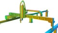 3D rendering - finite element analysis of a CNC plasma cutter Royalty Free Stock Photo
