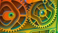 3D rendering - finite element analysis interlocking gears Royalty Free Stock Photo
