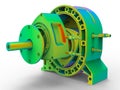 3D rendering - finite element engine shaft