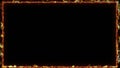3d rendering of fire frame background. Computer generated flames of fire around the perimeter of the rectangle Royalty Free Stock Photo
