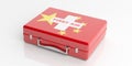 3d rendering first aid kit China flag on white background