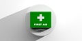 3d rendering first aid kit on white background