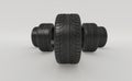 3d rendering five tires rolling