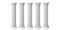 3d rendering five white marble pillars Royalty Free Stock Photo
