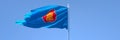 3D rendering of the flag of ASEAN waving in the wind