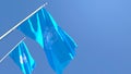 3D rendering of the flag of International Intellectual Property Organization waving in the wind