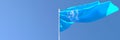 3D rendering of the flag of International Meteorological Organization waving in the wind