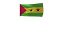 3D rendering of the flag of SÃ£o TomÃ© and PrÃ­ncipe