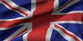 3D rendering flag of the United Kingdom with fabric texture