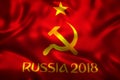 3D Rendering of Flag for World Football 2018 - World Soccer Tournament in Russia