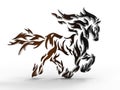 3D rendering - Flaming horse cutout model